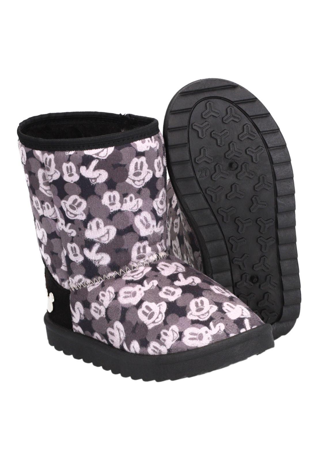 Bota Textil Infantil Disney Gris-4