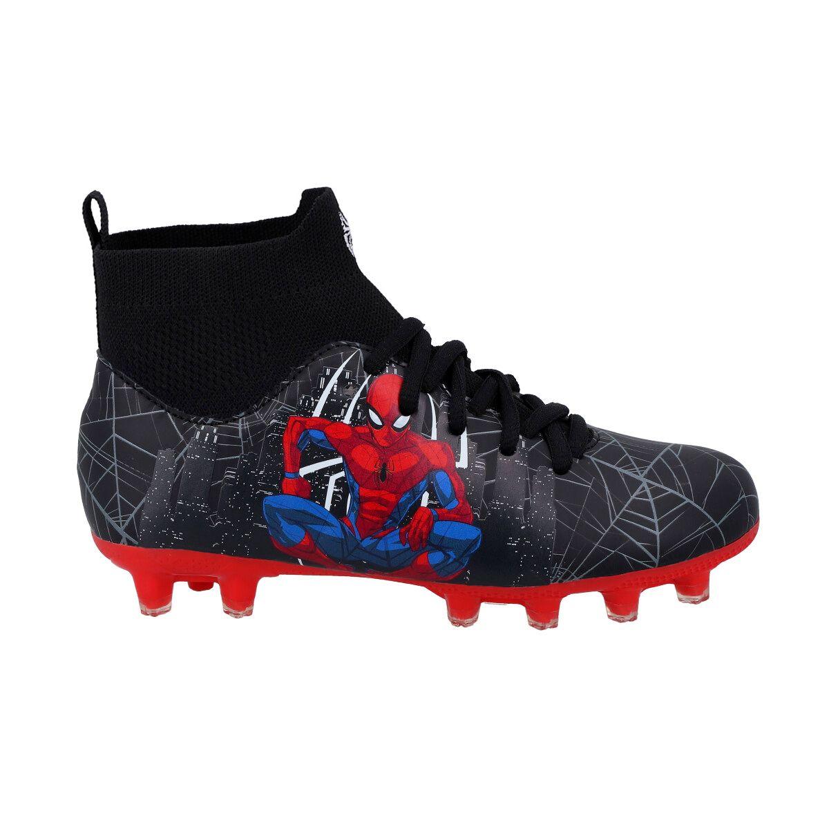 ZAPATOS DE FUTBOL SPIDER-MAN INFANTIL NEGRO CAÑA ALTA-1