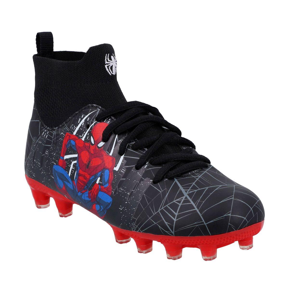 ZAPATOS DE FUTBOL SPIDER-MAN INFANTIL NEGRO CAÑA ALTA-2