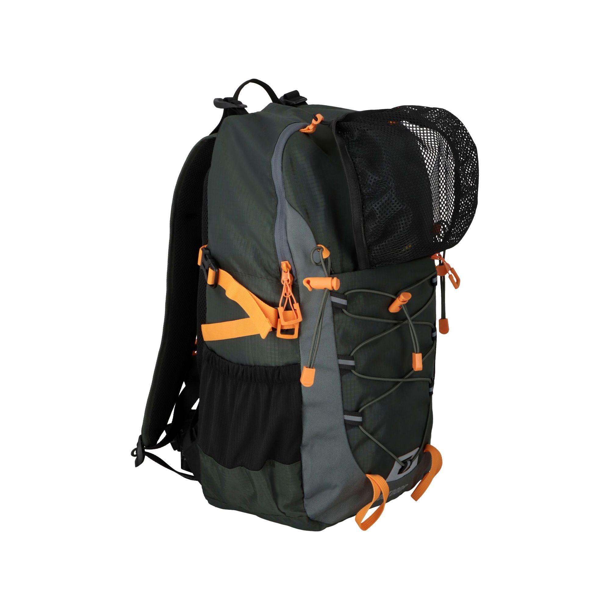 MOCHILA OUTDOOR 3 BOLSILLOS DK GRN-GRAY-ORG-2