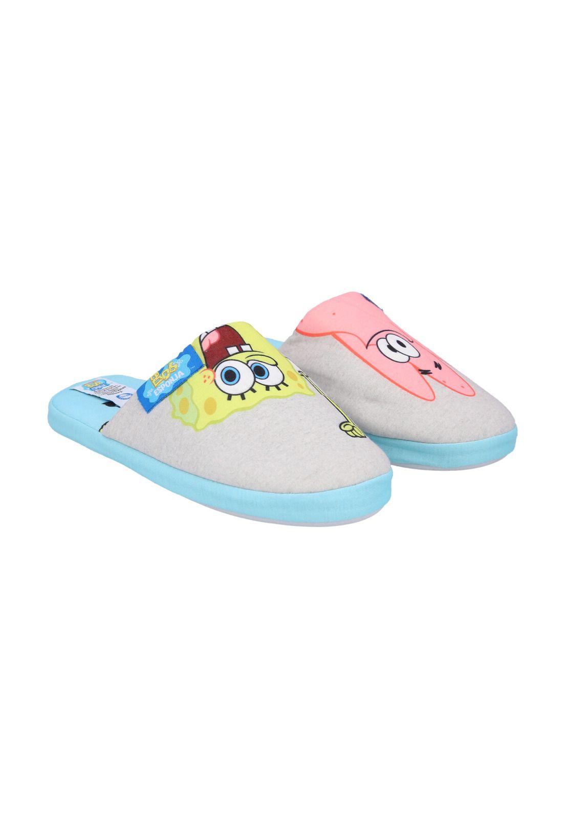 PANTUFLA TEENS BOB ESPONJA GRIS MELANGE-0