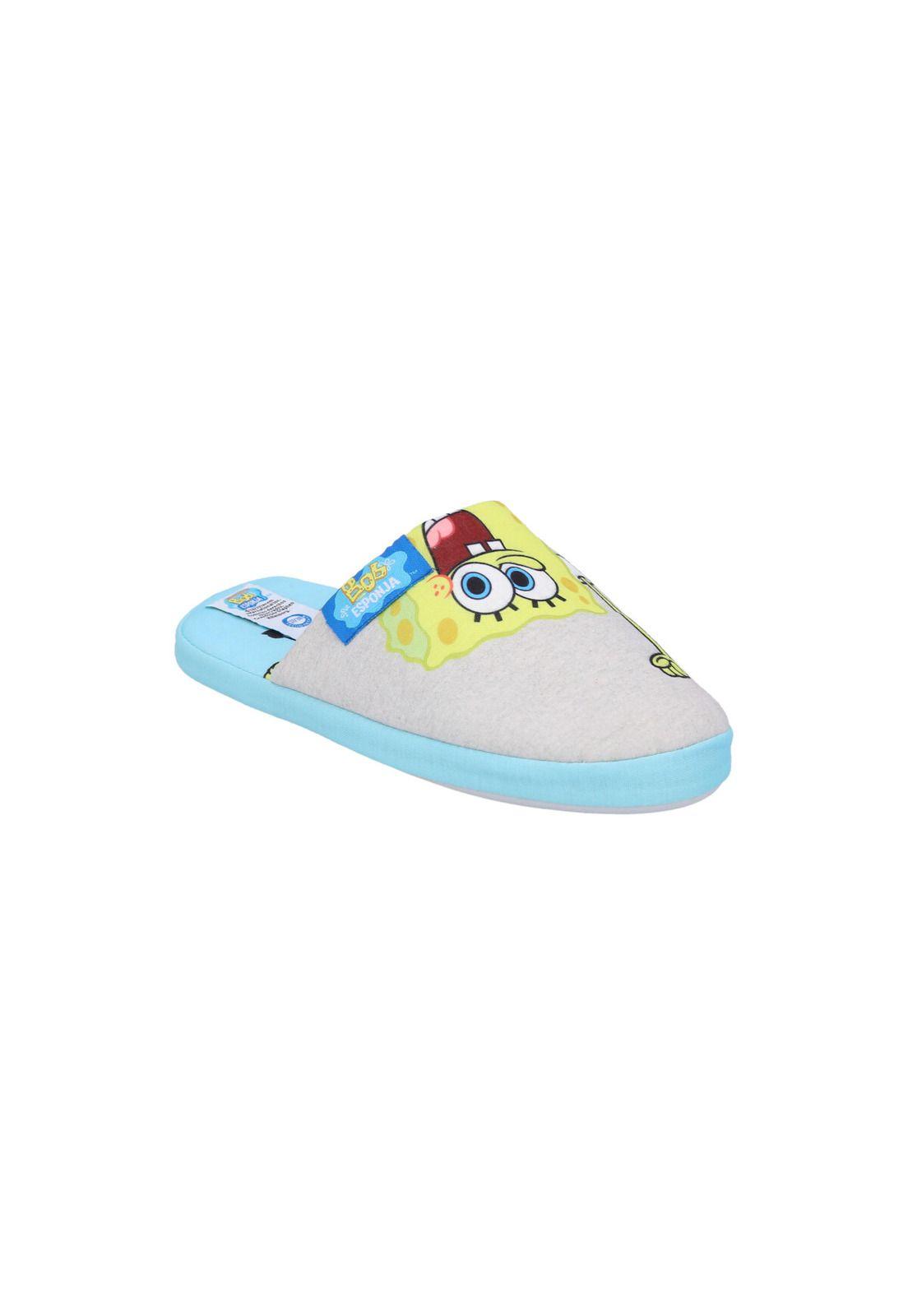 PANTUFLA TEENS BOB ESPONJA GRIS MELANGE-1