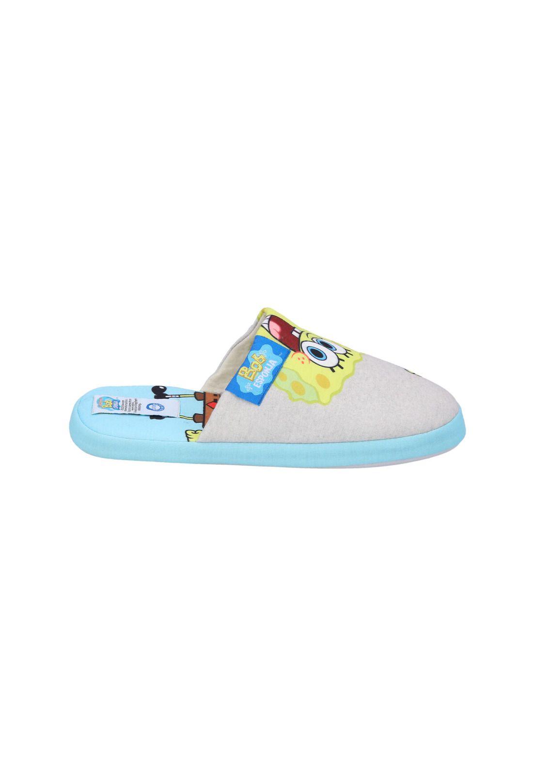 PANTUFLA TEENS BOB ESPONJA GRIS MELANGE-2