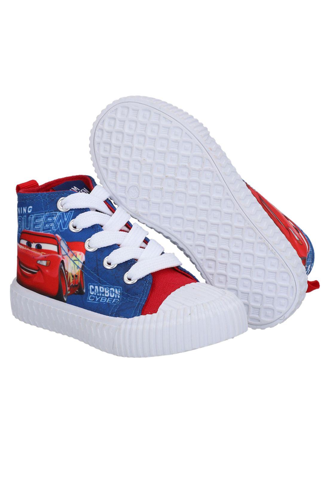 ZAPATILLAS ALTA LONA INFANTIL AZUL CARS-2