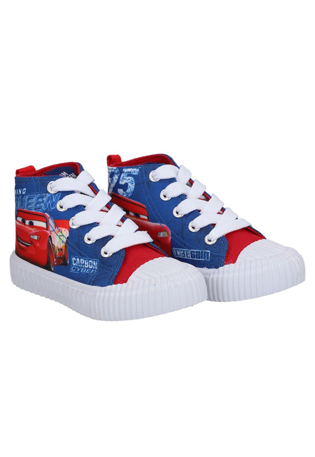 ZAPATILLAS ALTA LONA INFANTIL AZUL CARS-4