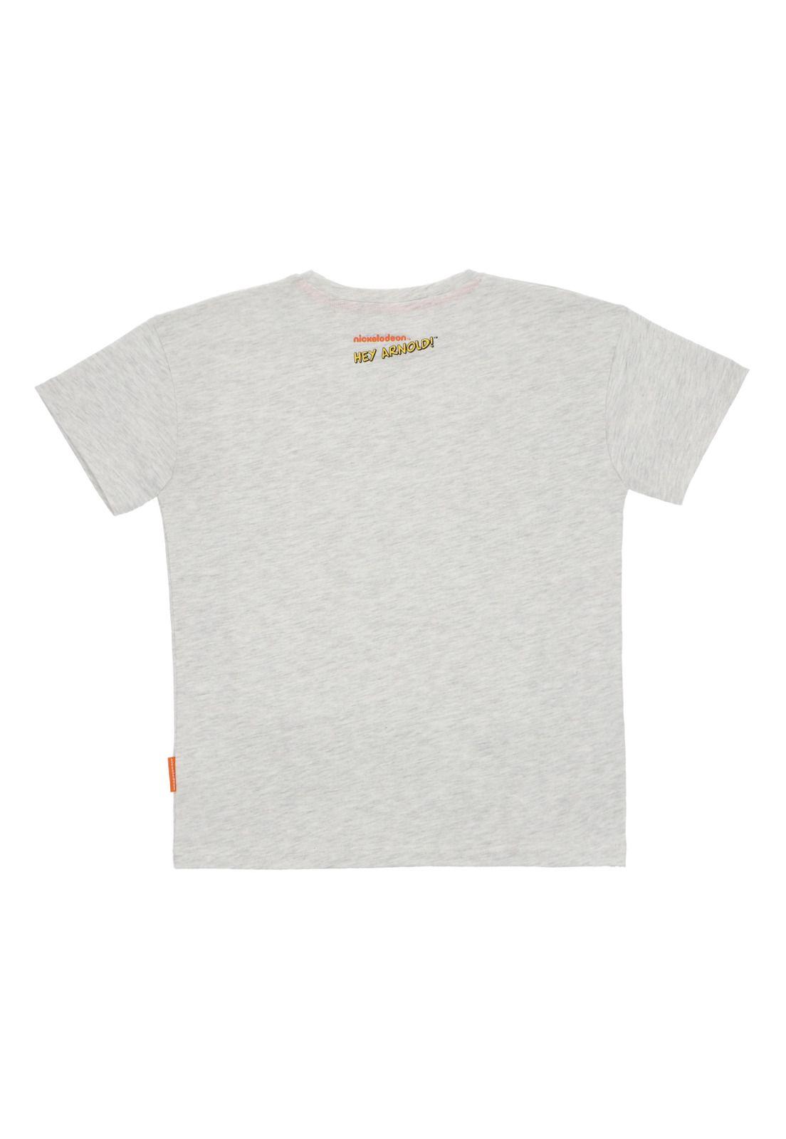 POLERA MANGA CORTA HEY ARNOLD GRIS MELANGE-0