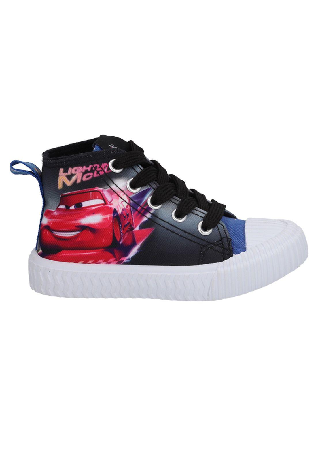ZAPATILLAS C/BAJA LONA NEGRO CARS-1