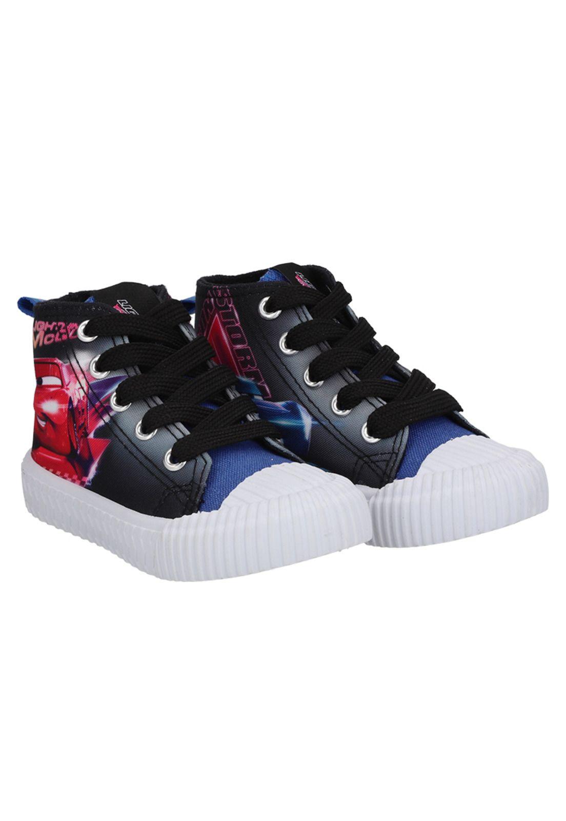 ZAPATILLAS C/BAJA LONA NEGRO CARS-2