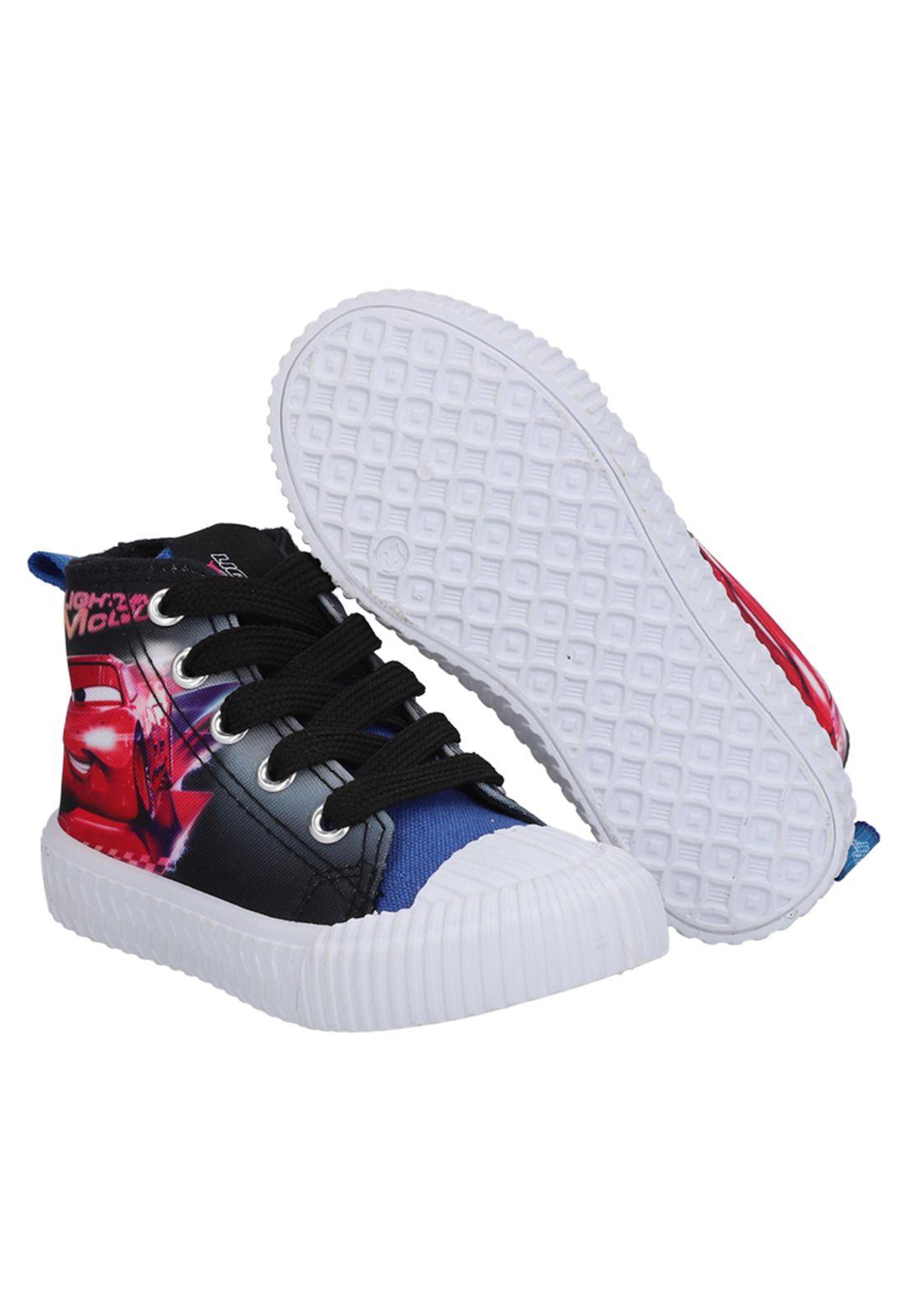 ZAPATILLAS C/BAJA LONA NEGRO CARS-3