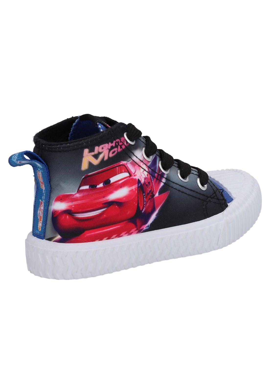ZAPATILLAS C/BAJA LONA NEGRO CARS-4