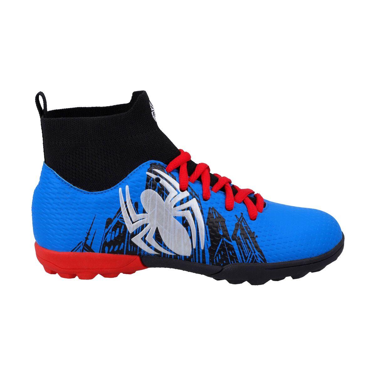 ZAPATOS DE BABY FUTBOL SPIDER-MAN INFANTIL AZUL CAÑA ALTA-0
