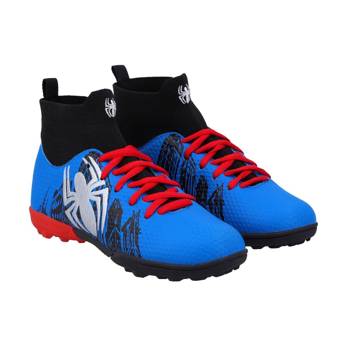 ZAPATOS DE BABY FUTBOL SPIDER-MAN INFANTIL AZUL CAÑA ALTA-2