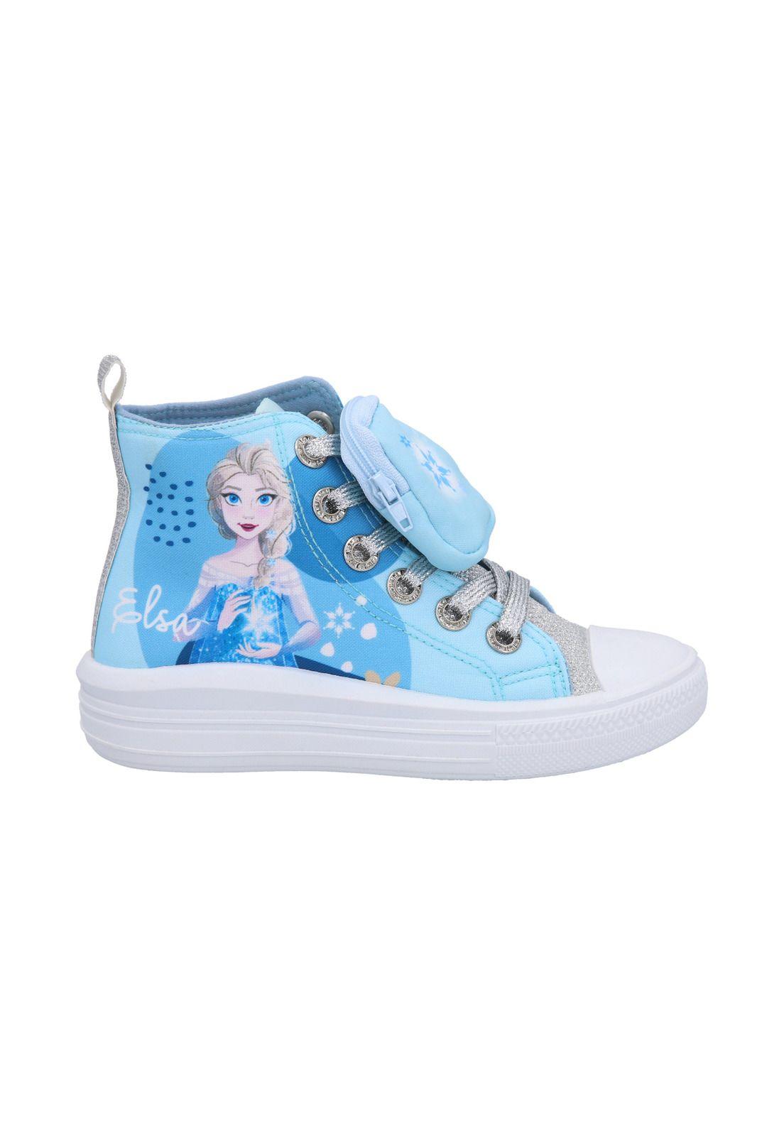  Zapatilla Lona Alta Infantil FROZEN Celeste-0