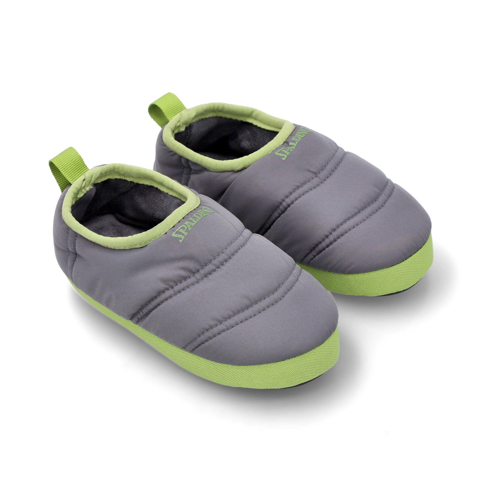 PANTUFLAS SPALDING INFANTIL GRIS VERDE-2