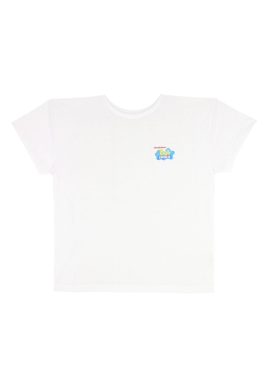 POLERA MANGA CORTA BOB ESPONJA BLANCO-0