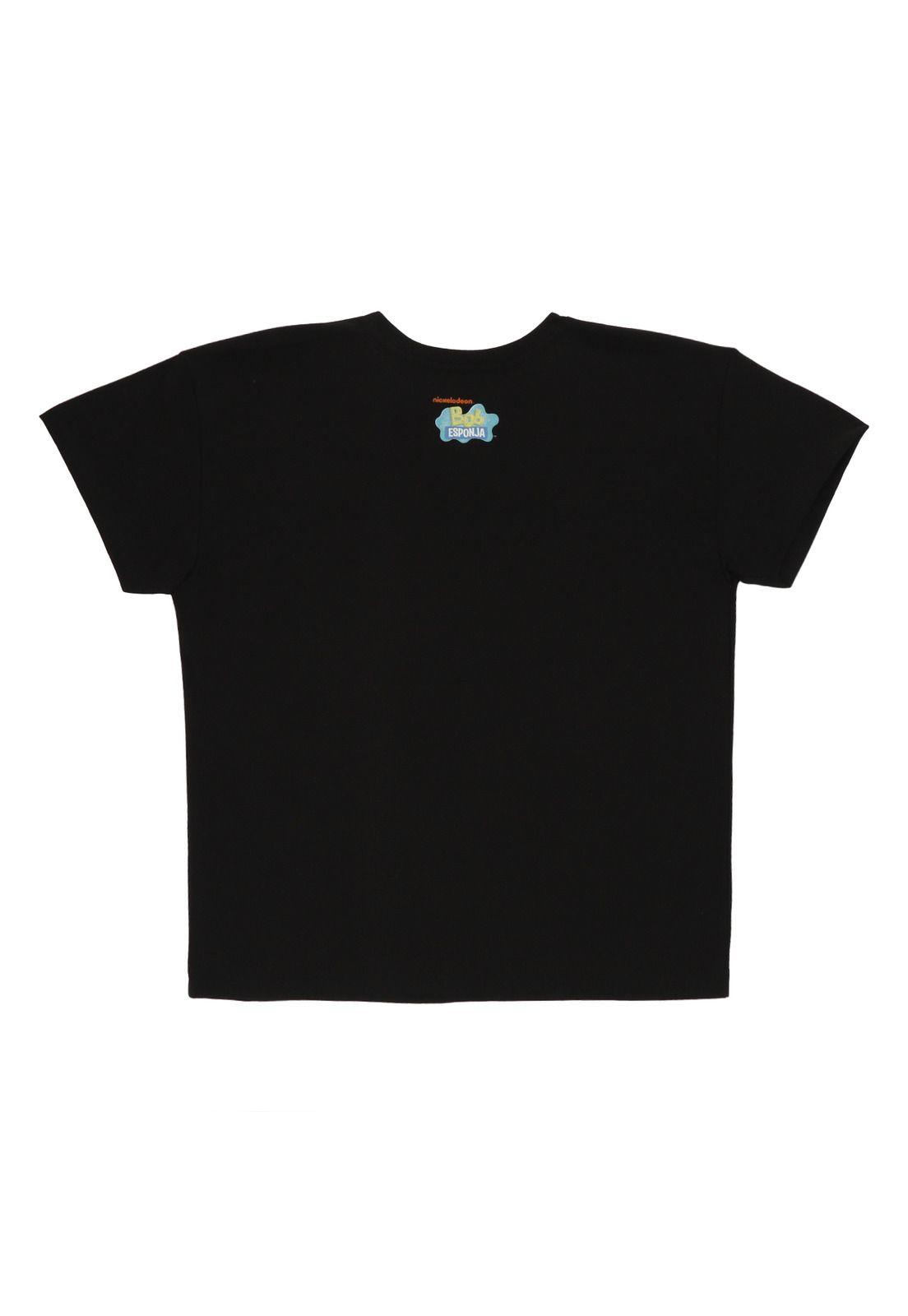 POLERA MANGA CORTA BOB ESPONJA NEGRO-0