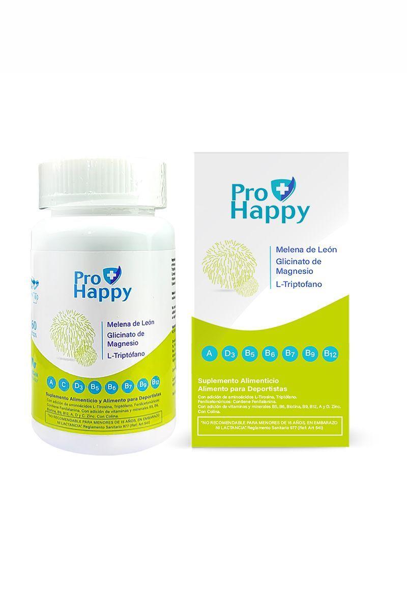 PRO HAPPY FRASCO 60 CAPS, FAVORECE LA RELAJACIÓN Y ESTADO ÁNIMO POSITIVO-0