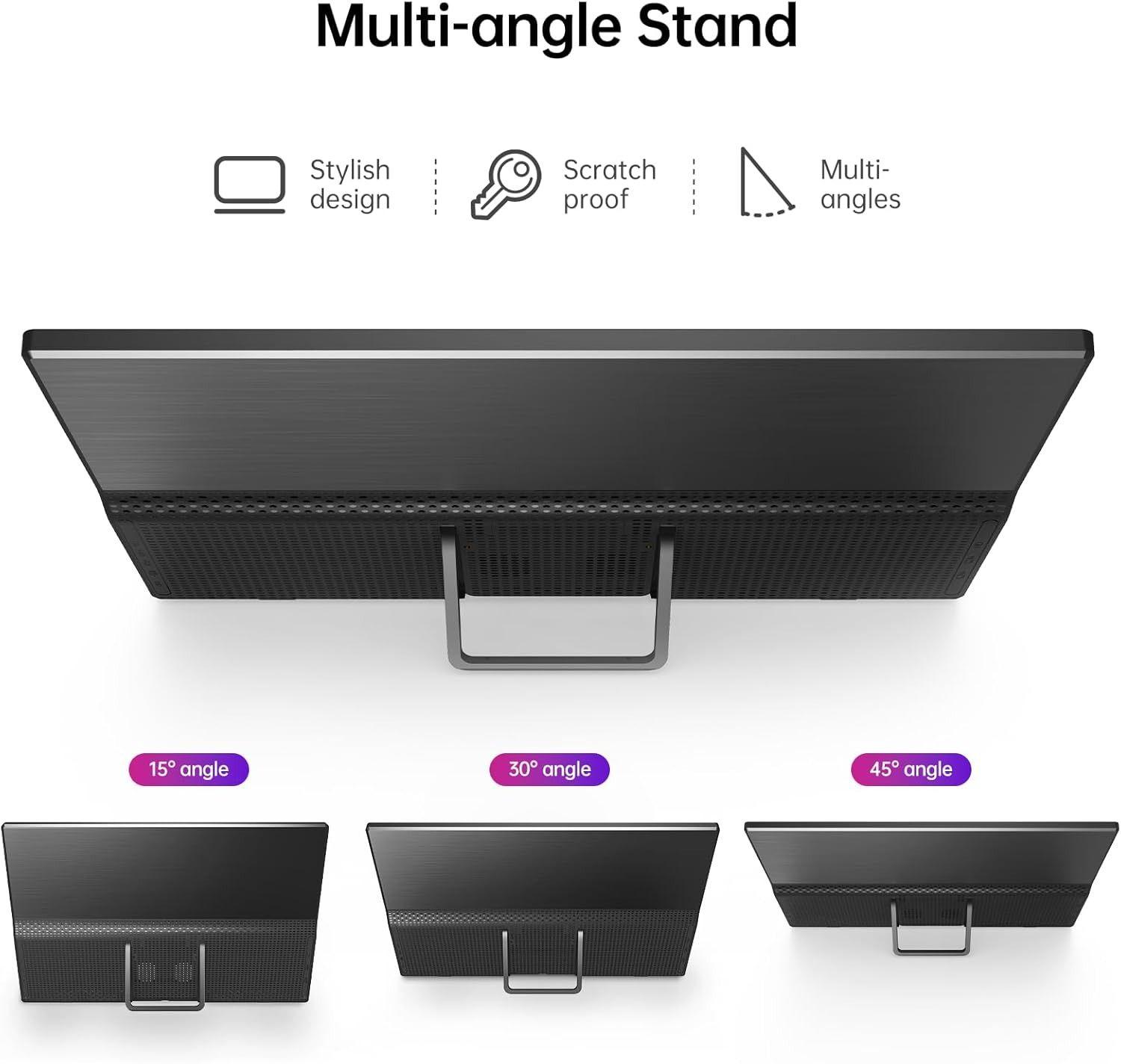 Monitor Portátil YXK 15,6'' Full HD 1080p USB-C HDMI -2
