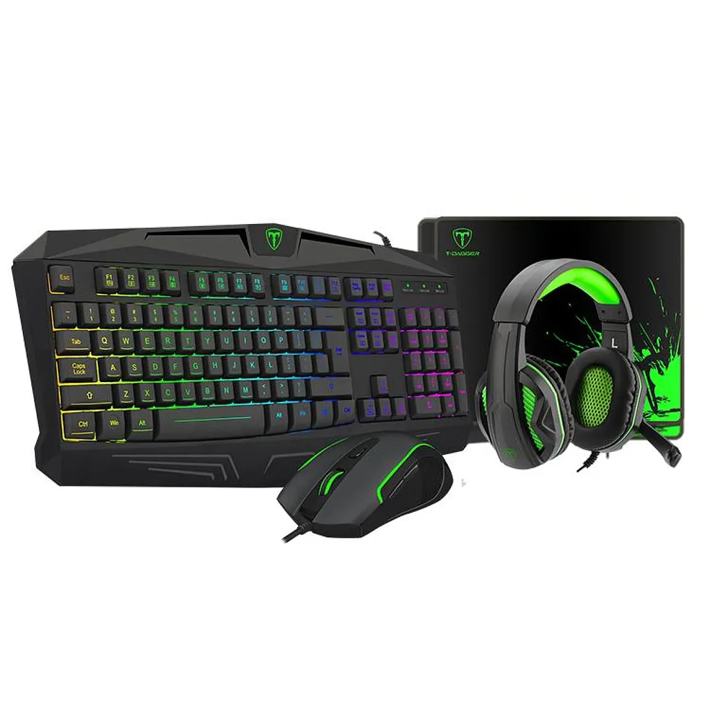 Kit Gamer T-Dagger TTGS003  Teclado Audífonos Mouse MousePad-1