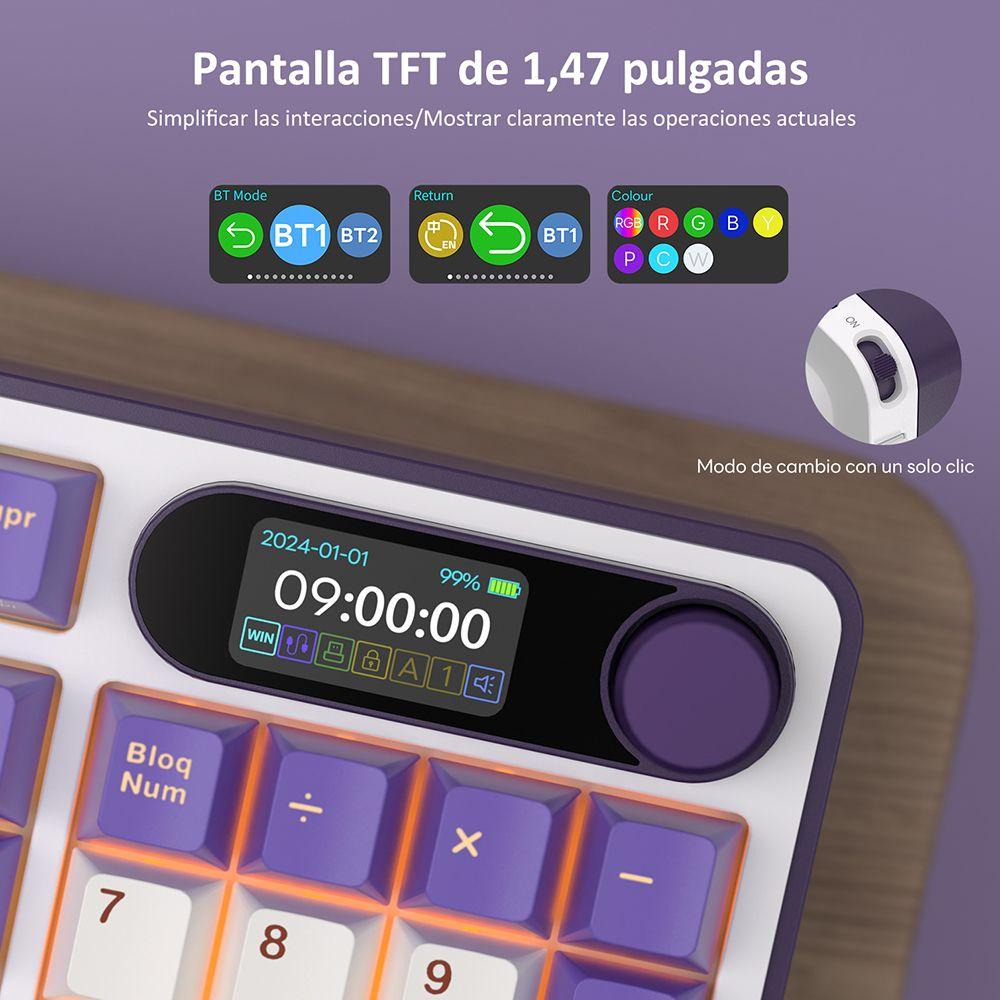 Teclado Mecánico Inalámbrico RKS98 Blackberry Español 96%-4
