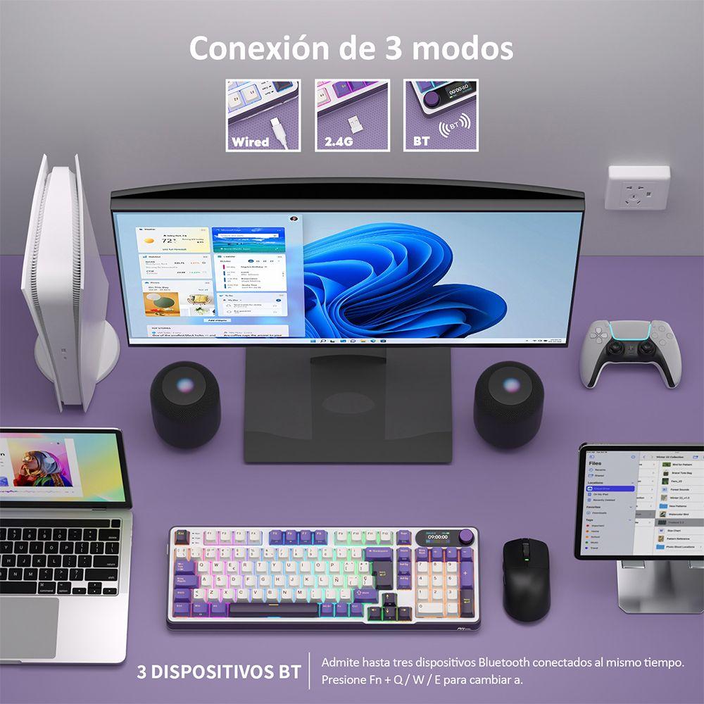 Teclado Mecánico Inalámbrico RKS98 Blackberry Español 96%-5