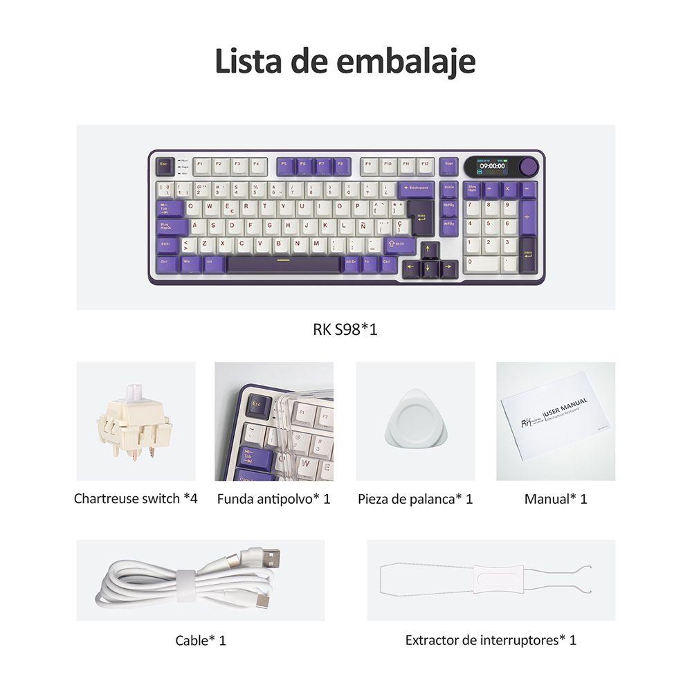 Teclado Mecánico Inalámbrico RKS98 Blackberry Español 96%-6