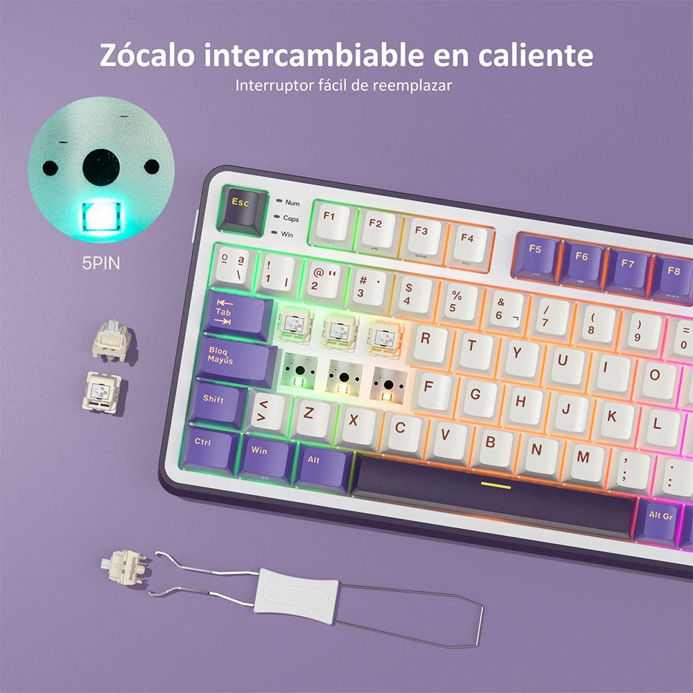 Teclado Mecánico Inalámbrico RKS98 Blackberry Español 96%-7