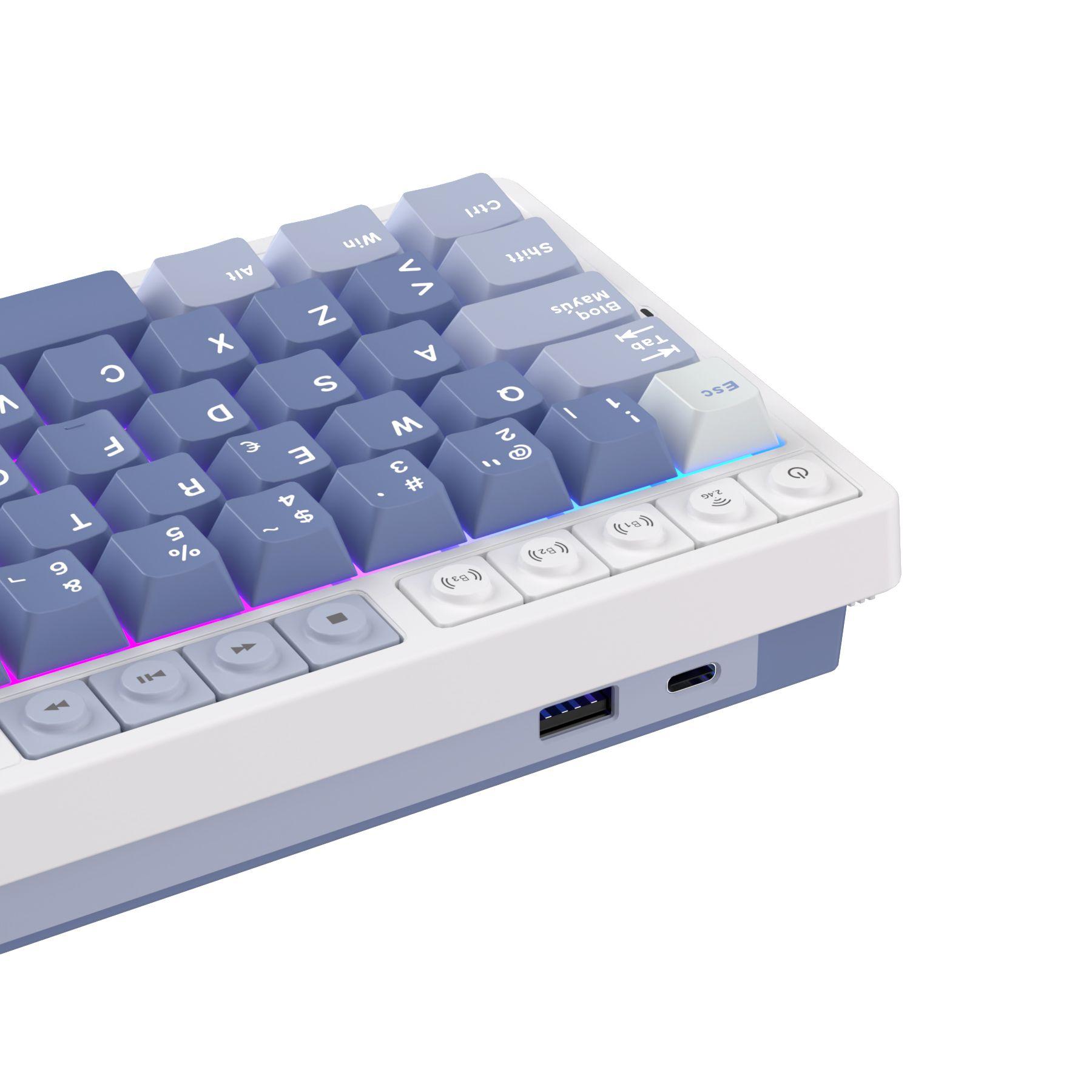 Teclado Mecánico Inalámbrico RKM65 Ocean Blue 65% Español-3
