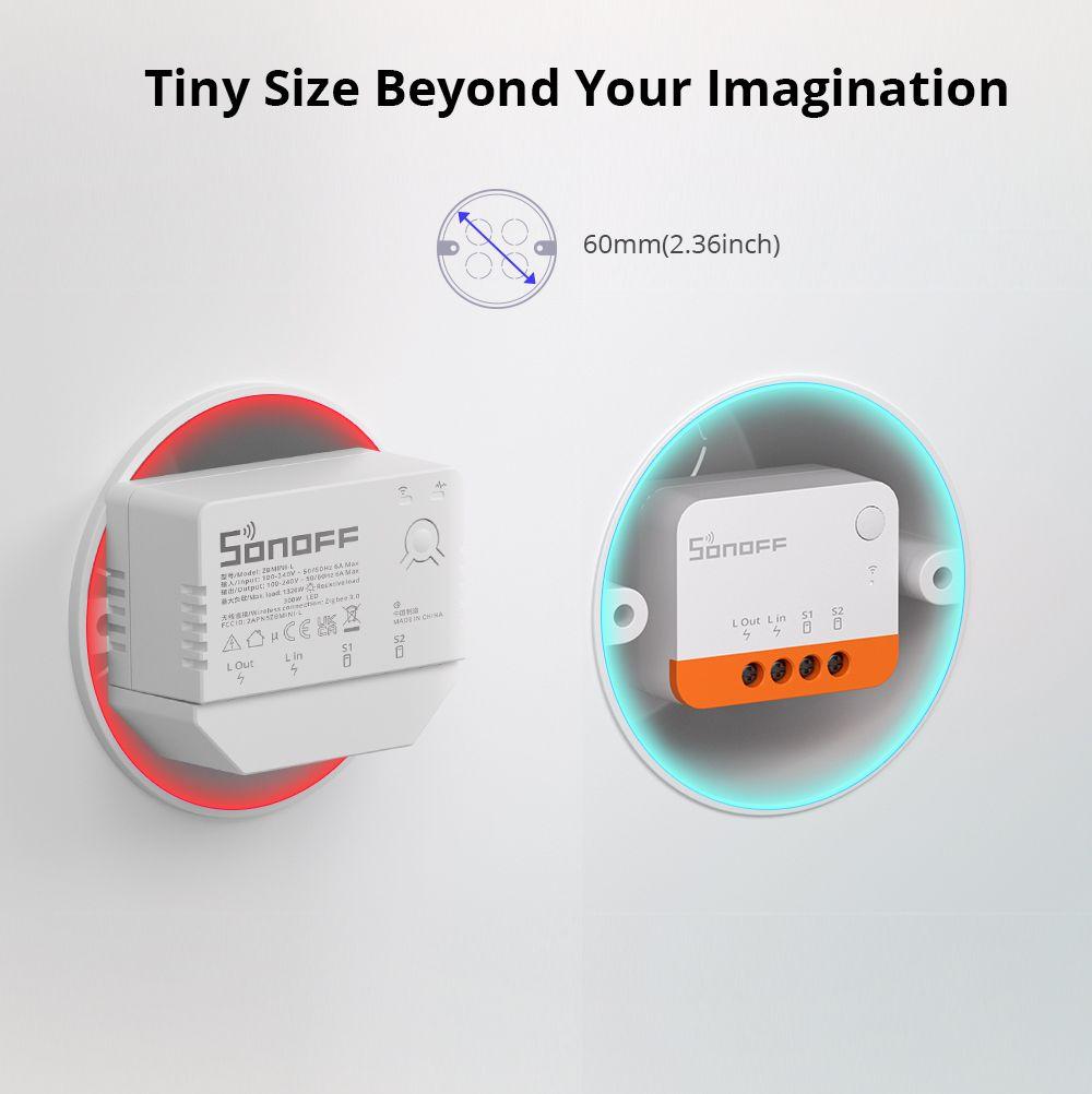 Interruptor Zigbee Sin Neutro Sonoff Mini Extreme ZBMINIL2-4
