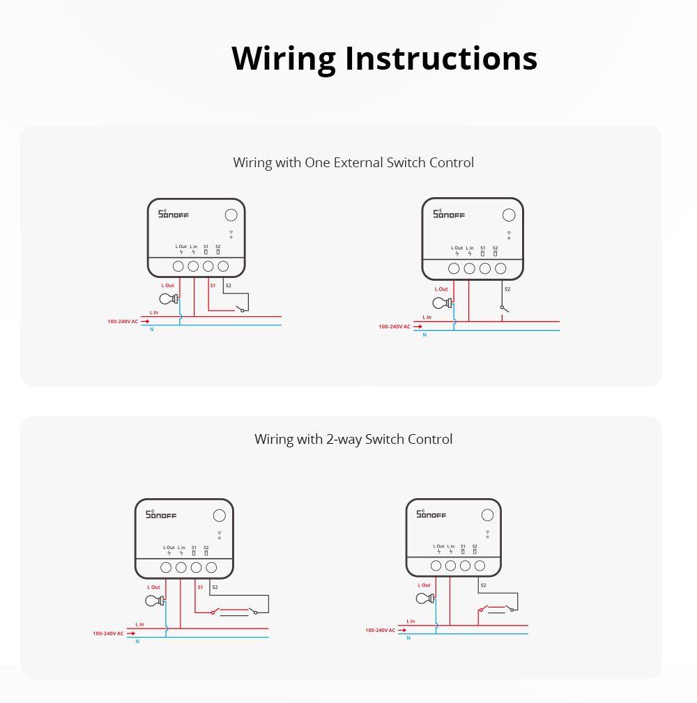Interruptor Zigbee Sin Neutro Sonoff Mini Extreme ZBMINIL2-5