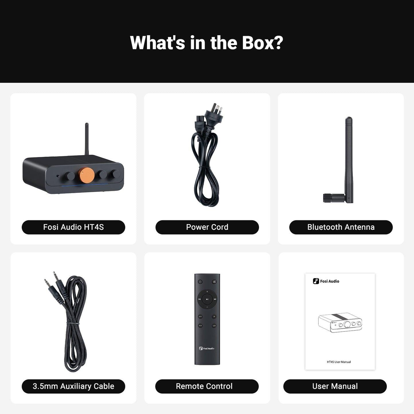 Amplificador Bluetooth Multicanal 4.1/5.0 - Fosi Audio HT4S-4