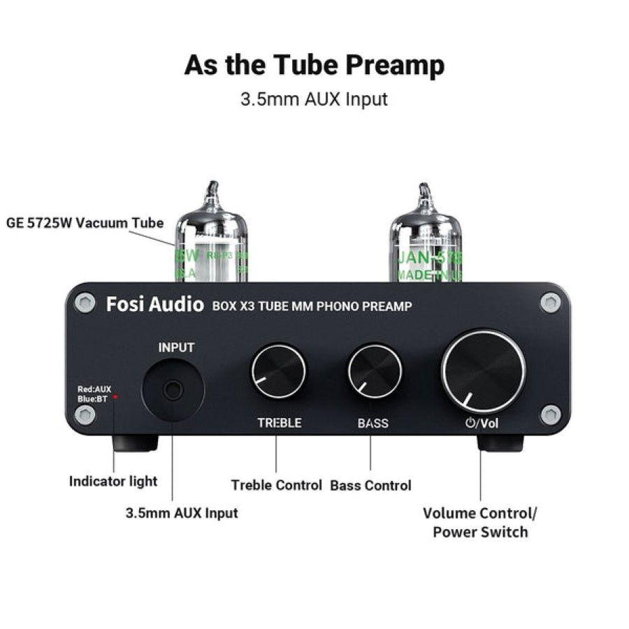 Preamplificador Bluetooth para Tornamesas Fosi Audio Box X3-4