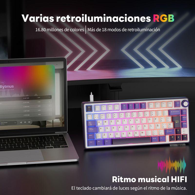 Teclado Mecánico RK R75 75% Blackberry Español - Royal Kludge-2