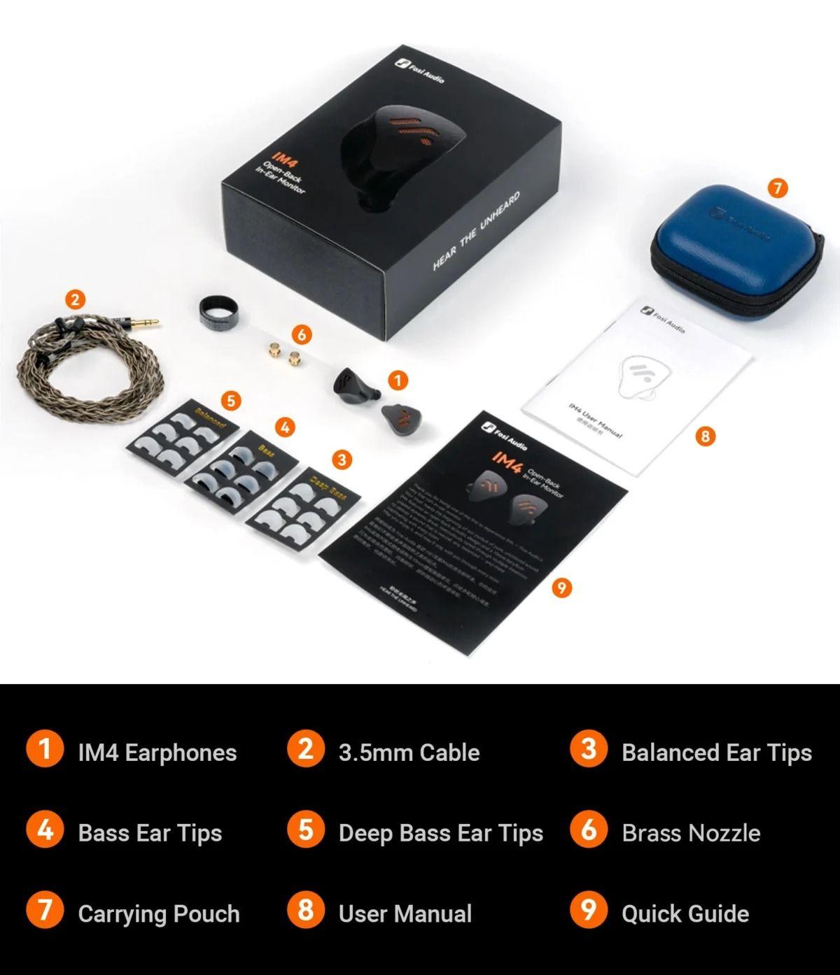 Audífonos In-Ear Fosi Audio IM4 Obsidian Monitores Open Back-6