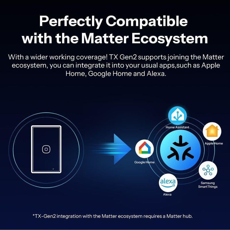 Interruptor WiFi Touch Sonoff TXGen2 de 1 Canal con Matter-3