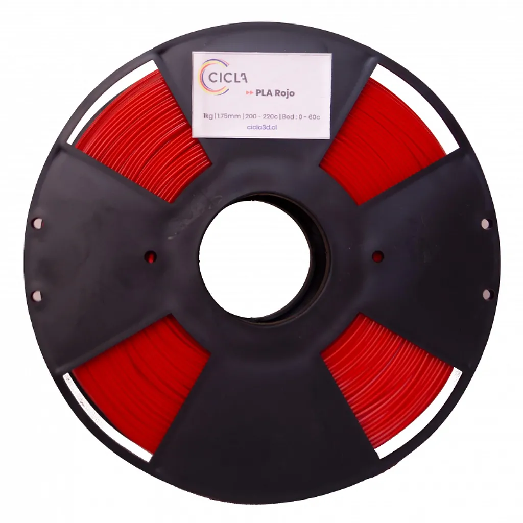 Filamento Cicla PLA 1,75mm Rojo 1Kg-0