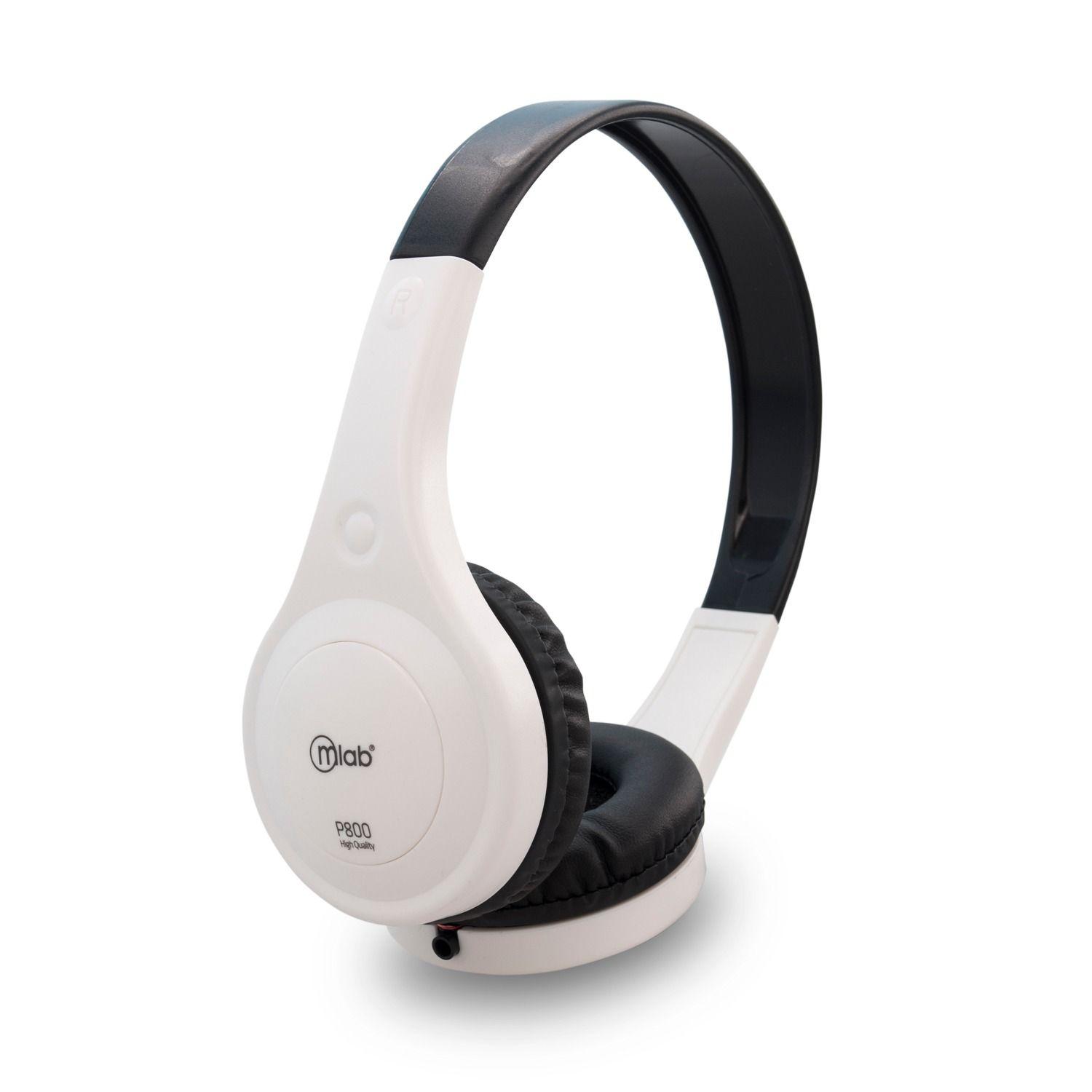Audifonos Mlab P800 Headband Powerbass Jack 3.5mm Blanco-0