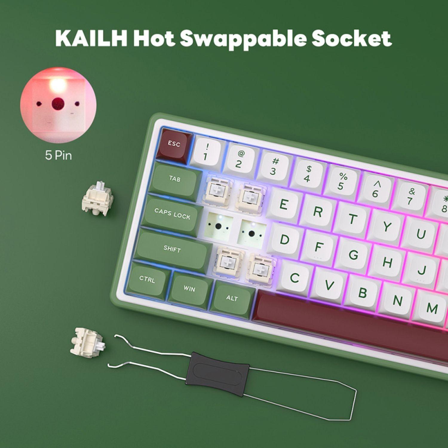 Teclado Mecánico RK R65 Green Español 65% Royal Kludge-4