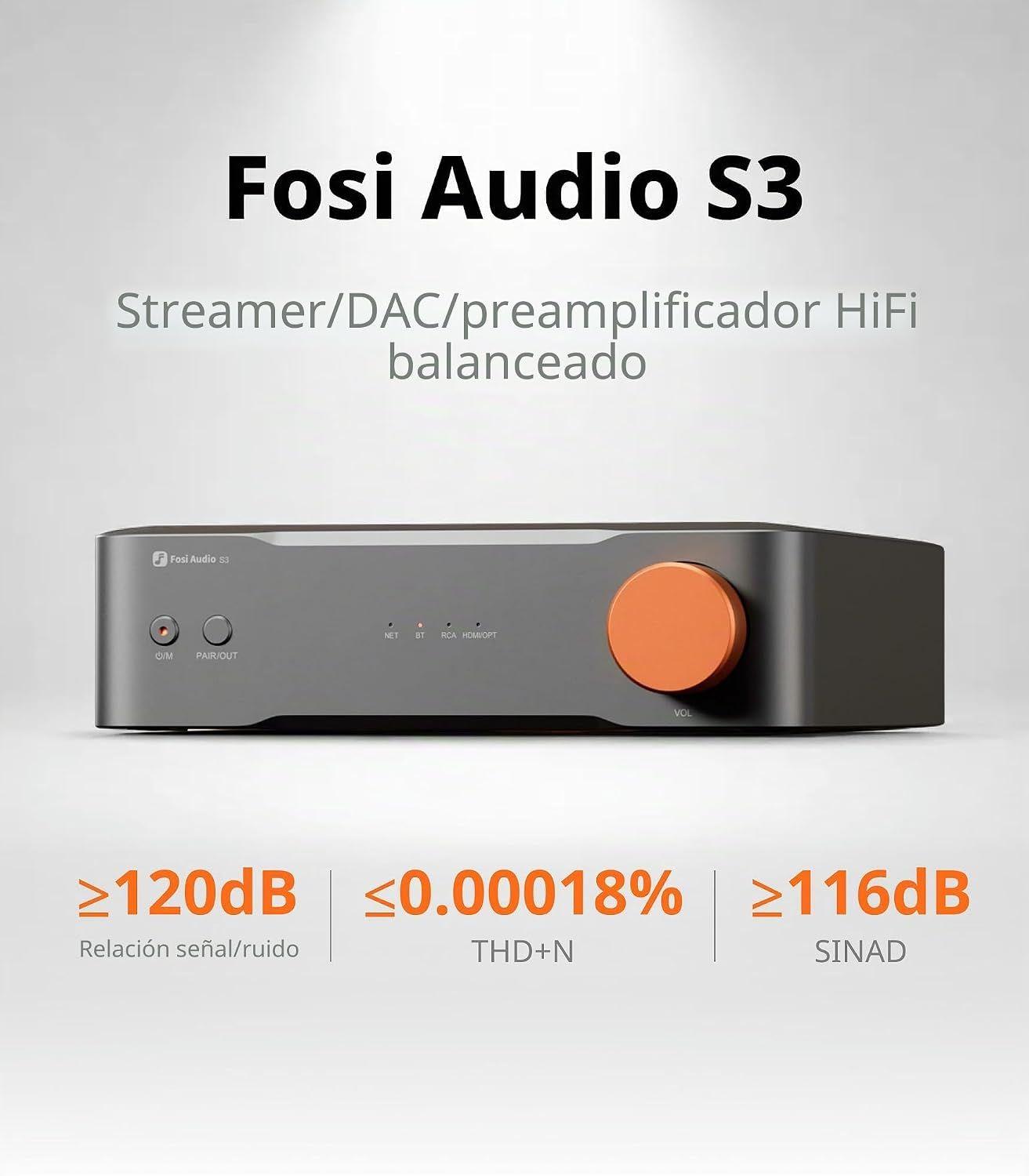 Streamer HiFi Fosi Audio S3 DAC AK4493SEQ WiFi 6 XLR-3