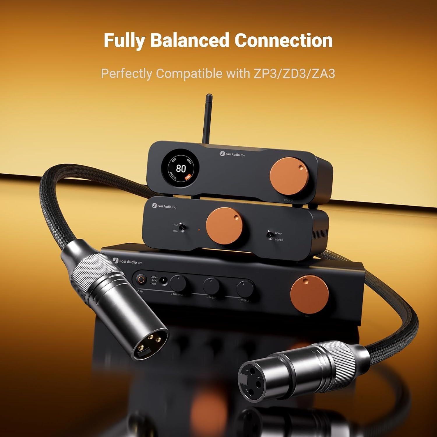 Par de Cables XLR para Sistemas de Audio 1,2m M/H Fosi Audio-2