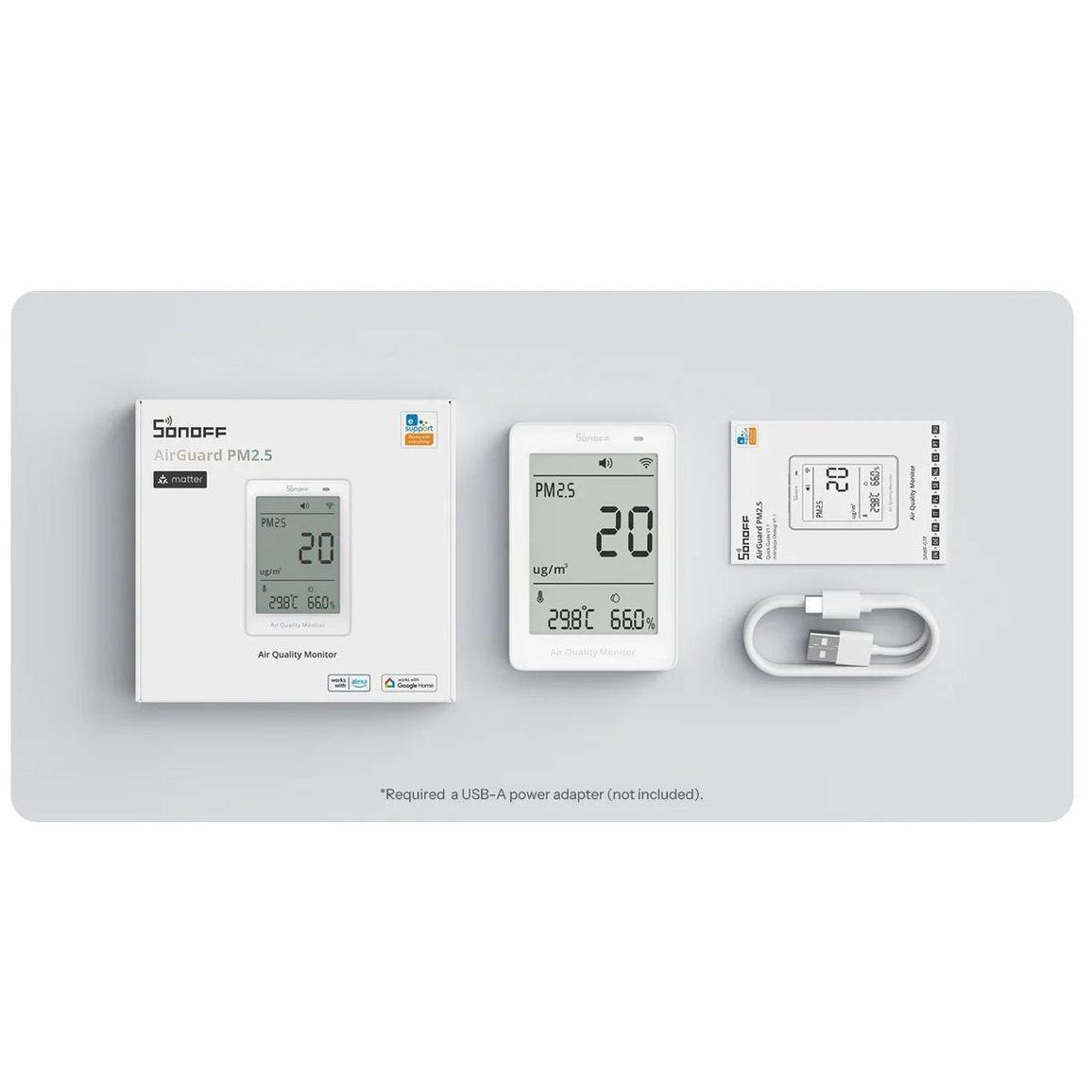 Monitor de Calidad de Aire PM2.5 WiFi Matter Sonoff AirGuard-5