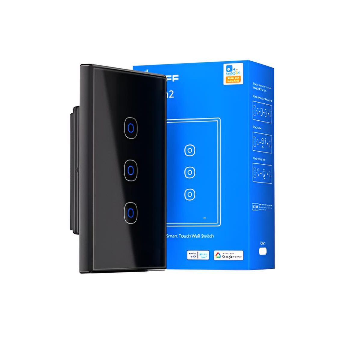 Interruptor WiFi Touch Sonoff TXGen2 de 3 Canales Negro-2