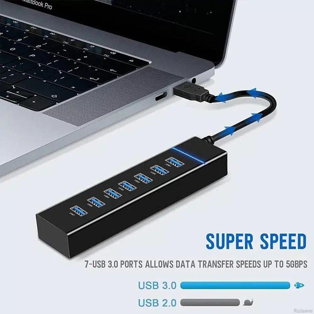 Hub USB 3.0 de 7 Puertos y Cable Largo de 120cm-3