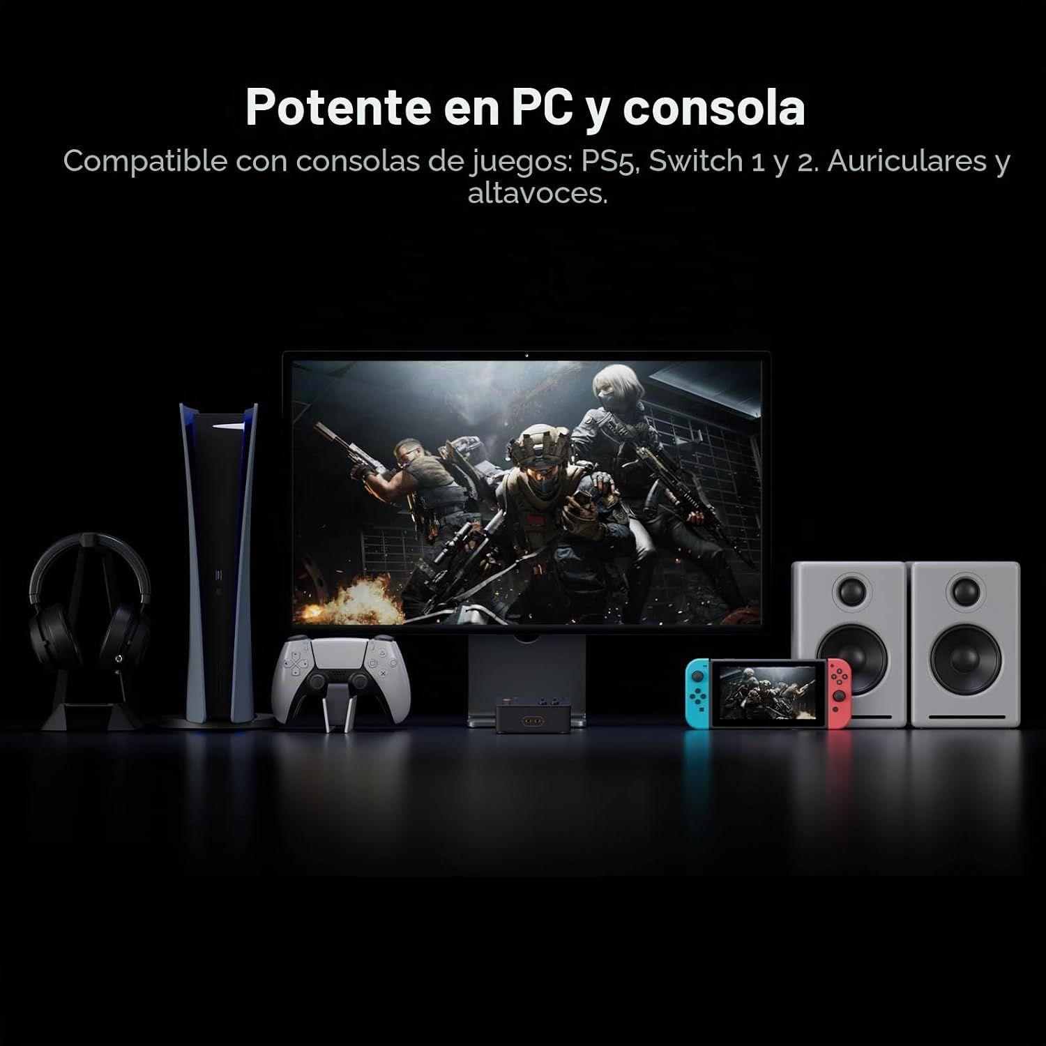 Amplificador Audífonos Fosi Audio C3 StepSense Gaming USB-C-2