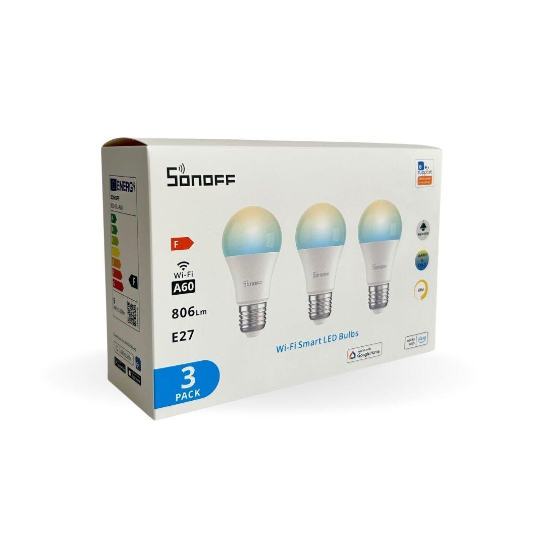 Pack de 3 Ampolletas Wifi LED Sonoff B02-BL-A60-0