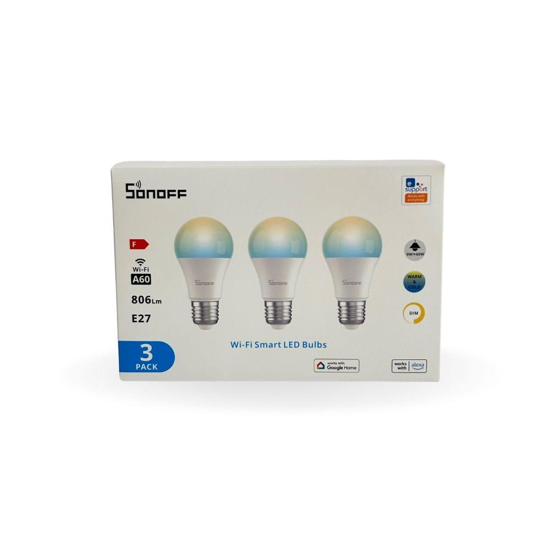 Pack de 3 Ampolletas Wifi LED Sonoff B02-BL-A60-2