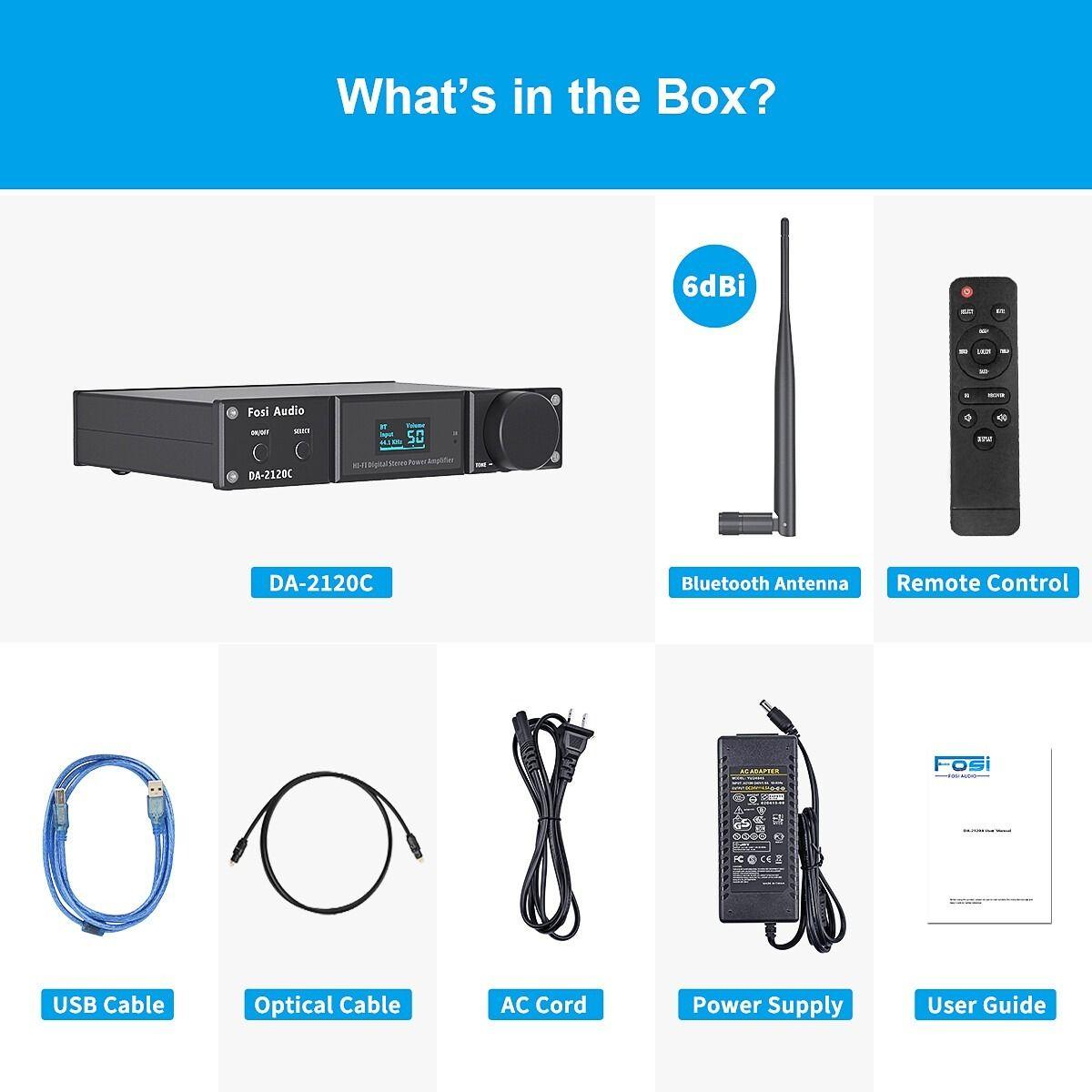 Amplificador de Audio DAC 2.1CH Bluetooth Fosi Audio DA2120C-4