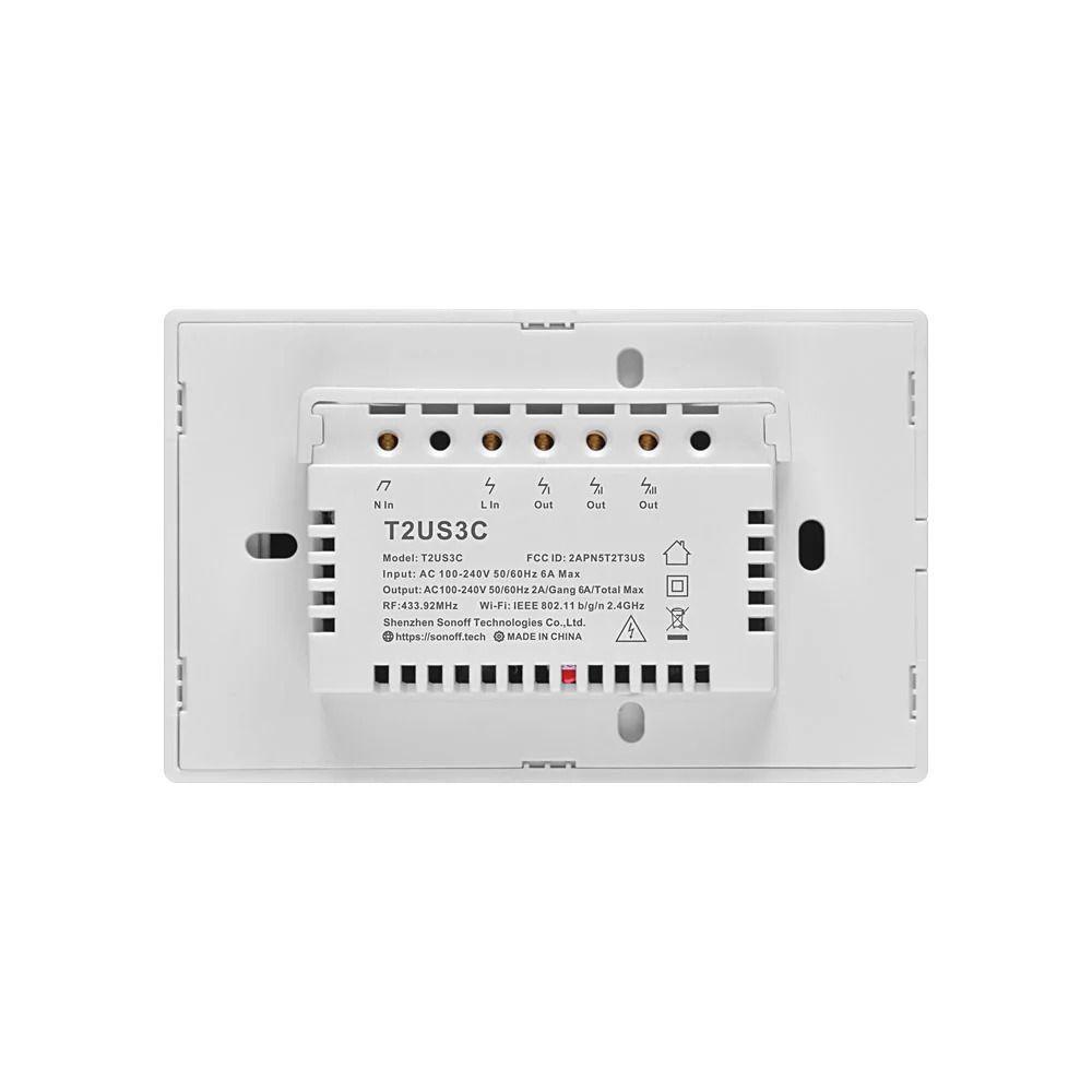 Interruptor Wifi de Pared Sonoff de 3 canales con WiFi + RF-2