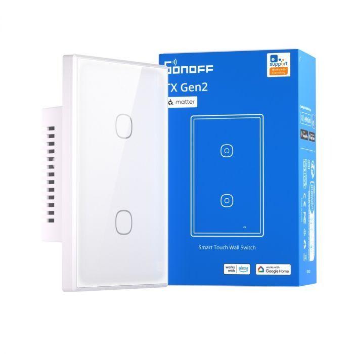 Interruptor WiFi Touch Sonoff TXGen2 de 2 Canales con Matter-1
