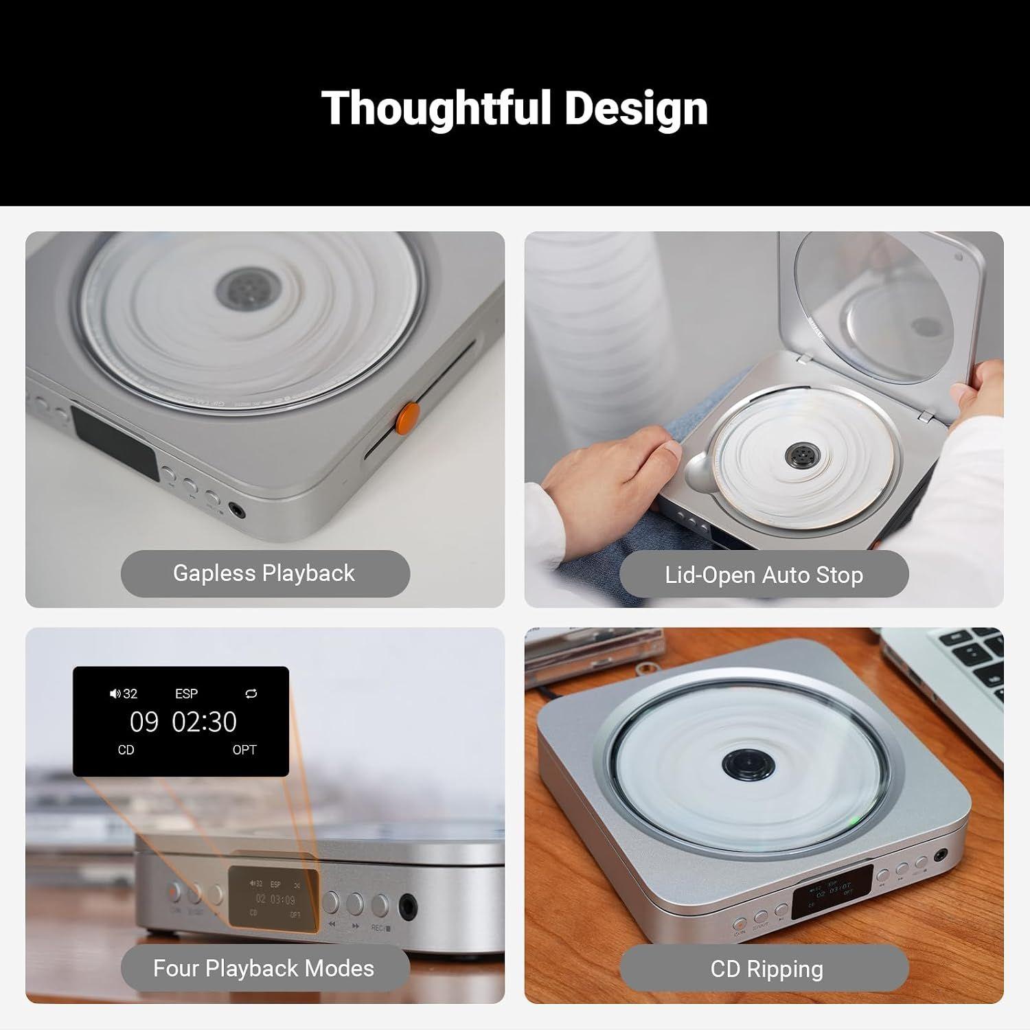 Reproductor CD HiFi Fosi Audio Merak DAC 3,5mm USB Óptico -4
